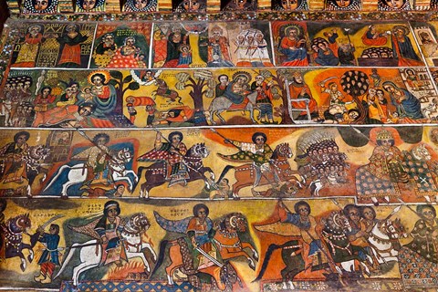 Framed Debre Berhan Selassie church in Gonder, Ethiopia Print