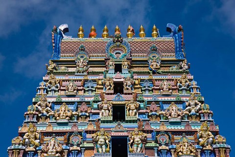 Framed Hindu Temple, Victoria, Mahe Island, Seychelles Print