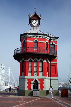 Framed Historic Clock Tower, V and A Waterfront, Cape Town, South Africa Print