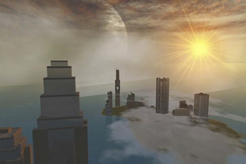 Framed fantasy science fiction world on another planet Print