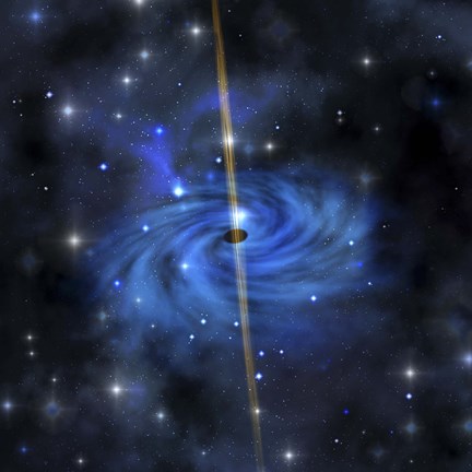 Framed dense star cluster forms this galaxy out in space Print