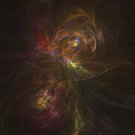 Framed Cosmic image of a colorful nebula in space Print