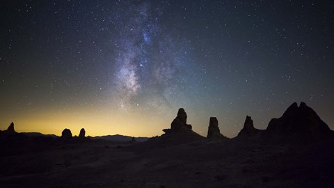 Framed Milky Way over Trona Pinnacles Trona, California Print