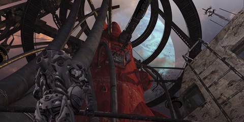 Framed pilot looks up at his ride to the stars Print