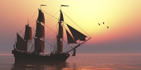 Framed Medusa was a 40-gun frigate of the French Navy Print