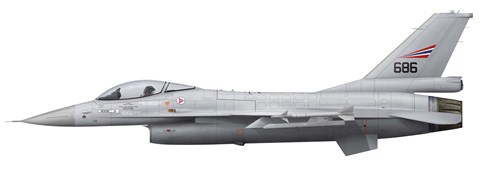 Framed General Dynamics F-16A Fighting Falcon of the Royal Norwegian Air Force Print