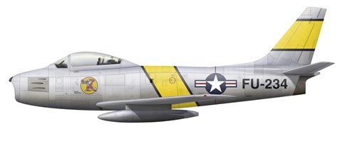 Framed Illustration of a North American F-86F Sabre Print