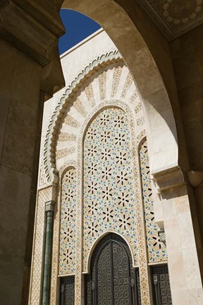 Framed Archway detail, Hassan II Mosque, Casablance, Morocco Print