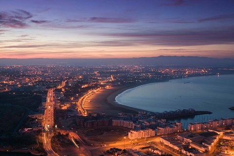 Framed MOROCCO, AGADIR, Boulevard Mohammed V, Coastline Print