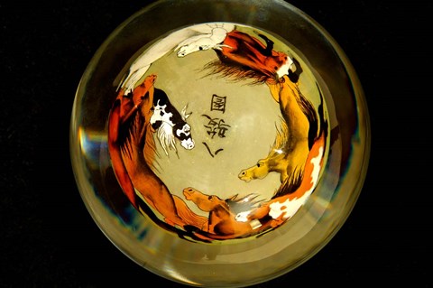 Framed Horse Globe, Chinese Handicrafts, China Print