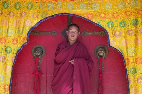 Framed Monks in Sakya Monastery, Tibet, China Print