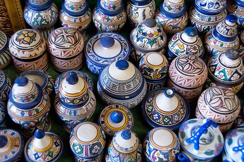Framed Morocco, Casablanca, market pottery Print
