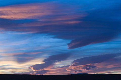 Framed Blue Desert clouds, sunset, MOROCCO Print