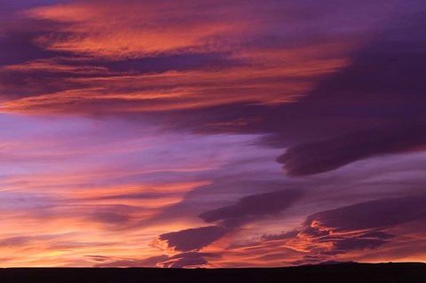 Framed Pink Desert clouds, sunset, MOROCCO Print