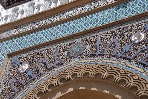 Framed Morocco, Casablanca, Ornate Royal Palace entry Print