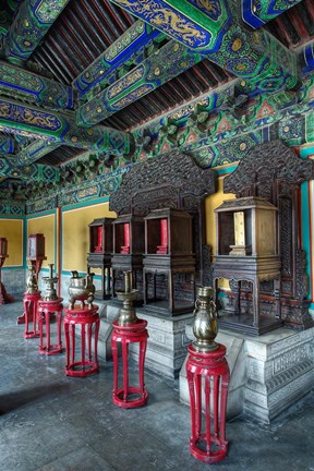 Framed Interior of West Annex Hall, Temple of Heaven, Beijing, China Print