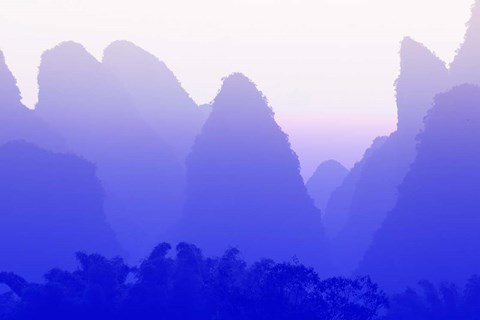 Framed Karst formations along the Yulong River, China Print