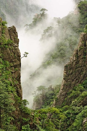 Framed Mist on peaks and valleys, Grand Canyon, Mt. Huang Shan Print