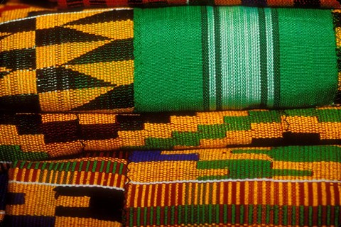 Framed Kente Cloth, Artist Alliance Gallery, Accra, Ghana Print