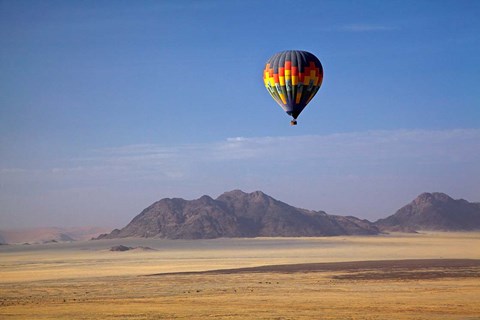 Framed Hot air balloon over Namib Desert, Africa Print