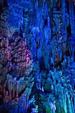 Framed Ludi Cave, limestone cave formation, Guangxi, China Print