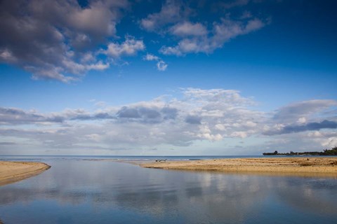Framed Mauritius, Tamarin, Tamarin Bay, dawn Print