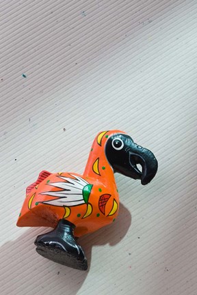 Framed Orange wooden Dodo bird toy, Mauritius Print