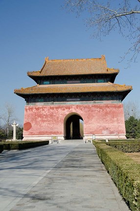 Framed Red Gate (aka Dahongmen), Changling Sacred Way, Beijing, China Print