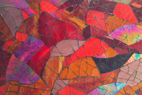 Framed Red Mosaic, Library, Mediterranean, Alexandria, Egypt Print