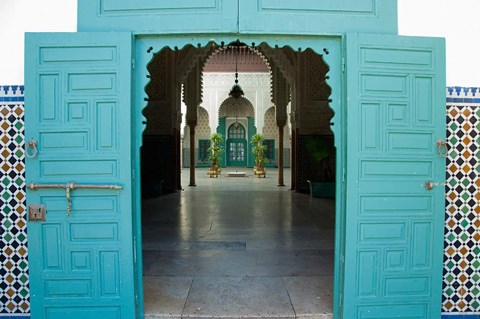 Framed Morocco, Islamic law courts, tile walls, door Print