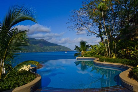 Framed Pool at Northolme Resort, Seychelles, Africa Print