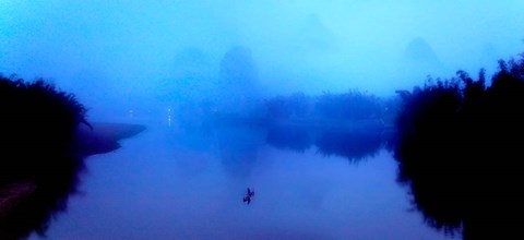 Framed Panoramic View of the Li River, China Print