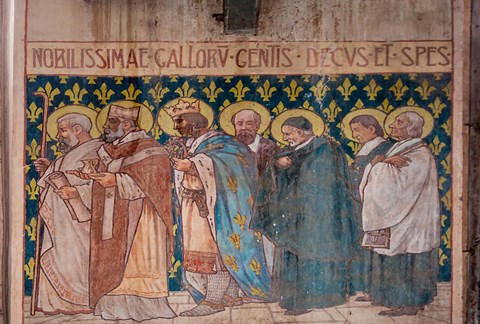 Framed Paintings inside the Saint Marie Cathedral, Libreville, Gabon Print