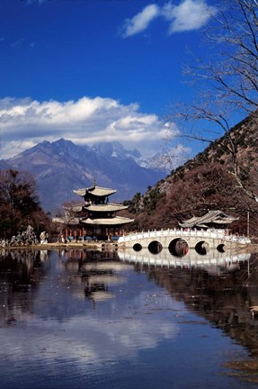 Framed Pagoda, Black Dragon Pool Park, Lijiang, Yunnan, China Print