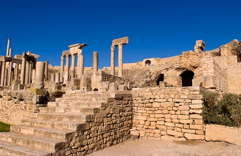 Framed Roman Theater, Ancient Architecture, Dougga, Tunisia Print