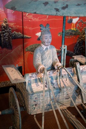 Framed Replica chariot, Imperial burial site, Xian, China Print