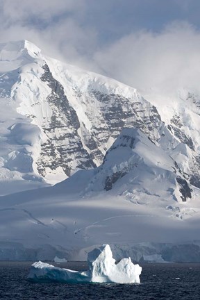 Framed Rugged Mountains Bordering Gerlache Strait, Antarctica Print