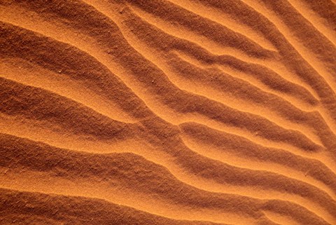 Framed Sand Dunes Furrowed by Winds, Morocco Print