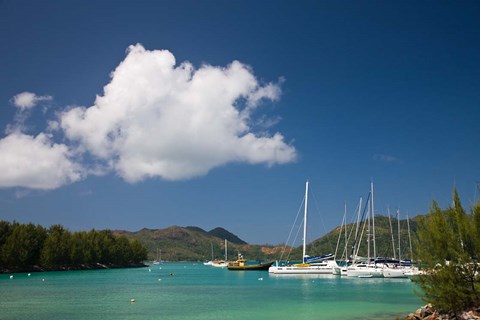 Framed Seychelles, Praslin Island, Baie St. Anne bay Print