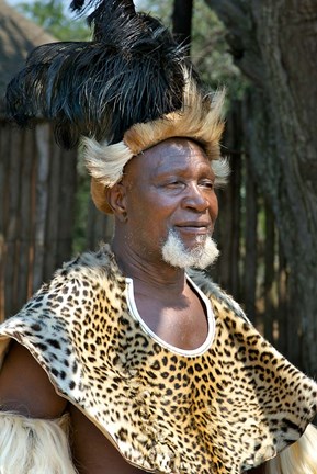 Framed South Africa, KwaZulu Natal, Zulu tribe chief Print