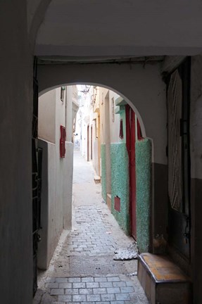 Framed Street in the Kasbah, Tangier, Morocco Print