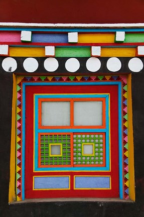 Framed Tibetan-Styled Decoration in Tagong Monastery, Tagong, Sichuan, China Print