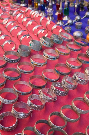 Framed Souvenir Moroccan Jewelry, Todra Gorge Area, Tinerhir, Morocco Print