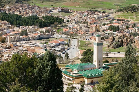 Framed Town View from The Great Rock, Azrou, Middle Atlas, Morocco Print