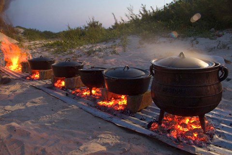 Framed Traditional Beach Dinner, Jeffrey&#39;s Bay, South Africa Print