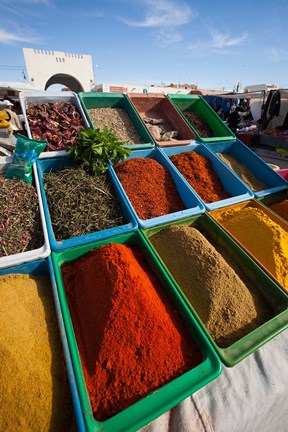 Framed Spice market, Douz, Sahara Desert, Tunisia Print