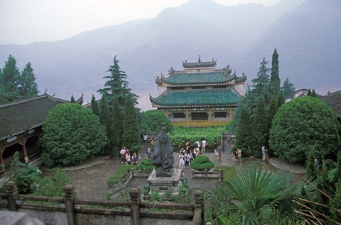 Framed Temple of Quyuan, Three Gorges, Yangtze River, China Print