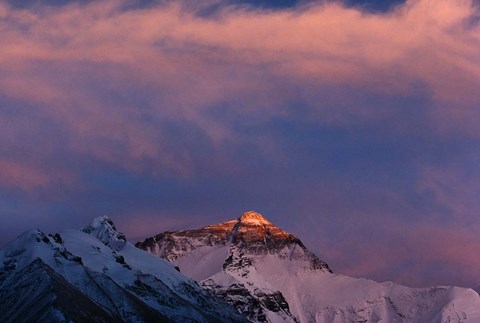 Framed Sunset on Mt. Everest, Tibet, China Print