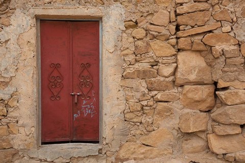 Framed Tunisia, Ksour Area, Ezzahra, village doorway Print