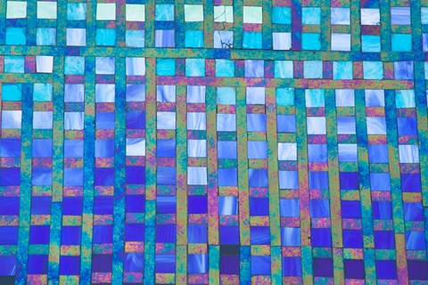 Framed Visual arts in Mosaic with the new Library along the Mediterranean, Alexandria, Egypt Print